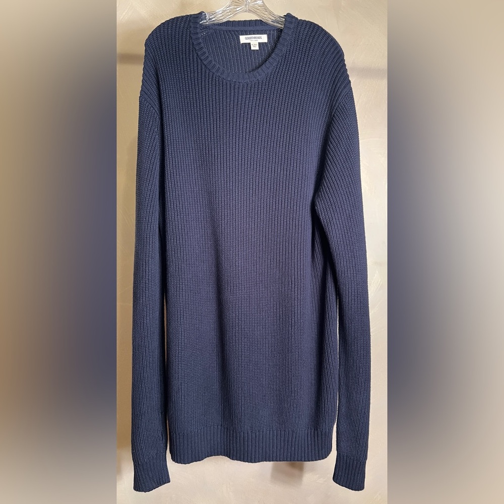 Goodthreads Men's 100% Cotton Rib Stitch Crewneck Minimalist Sweater|Sz:XL Tall
